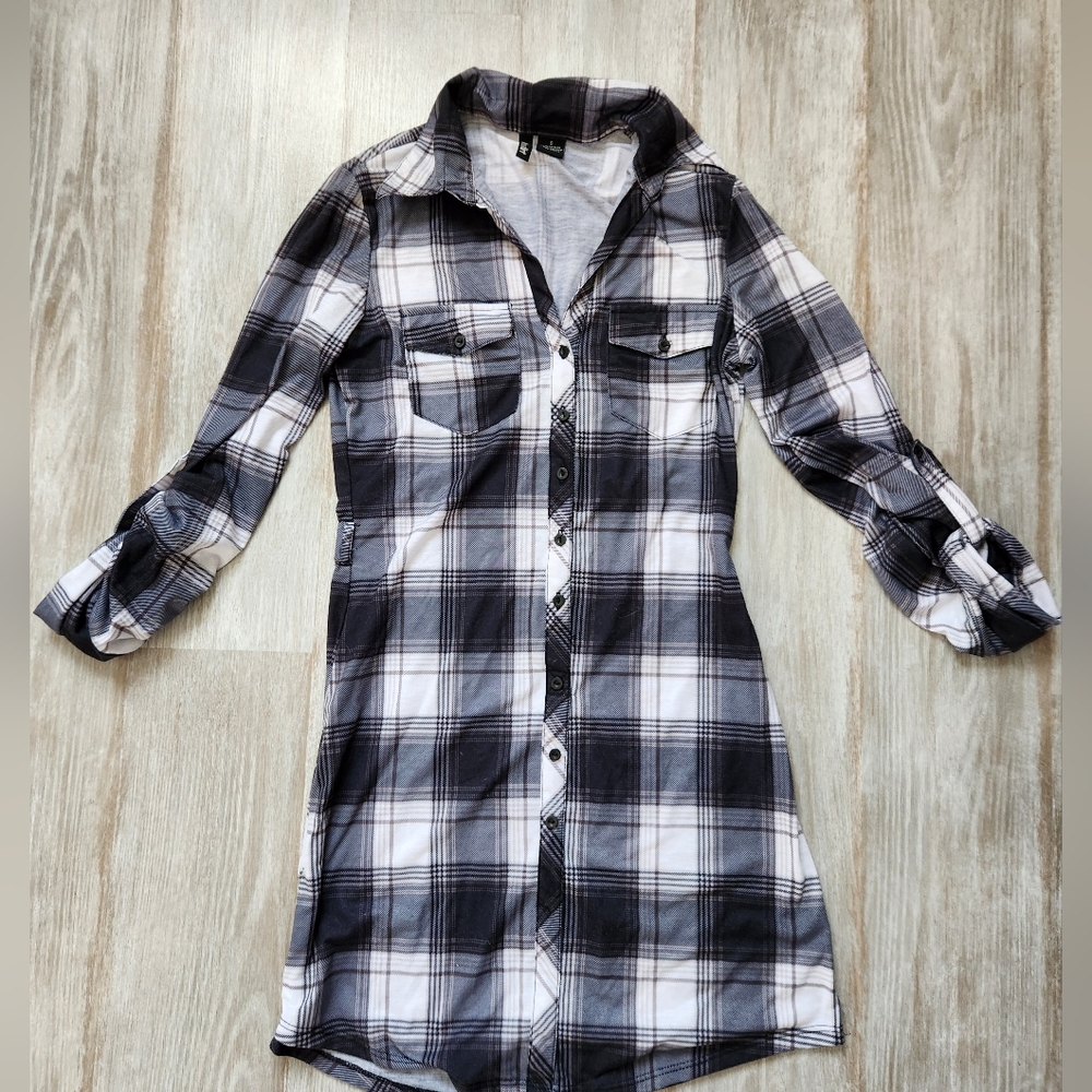 Ultra Flirt Black and White Plaid Mini Dress